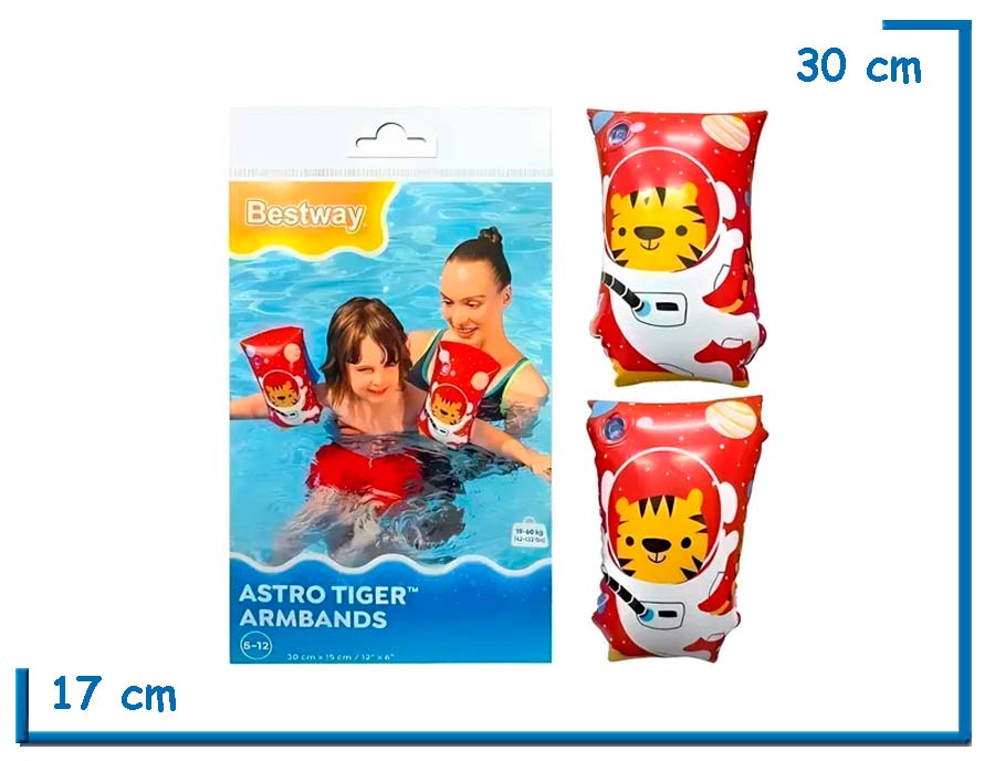 BESTWAY BRACITOS TIGRE ASTRONAUTA 30 X 15CM