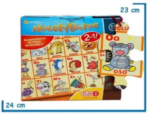 PUZZLE GIGANTE REVERSIBLE ALFABETO/BICHOS EN CAJA