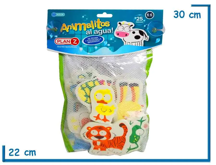 ANIMALITOS AL AGUA X22 PZS CON BOLSA DE RED