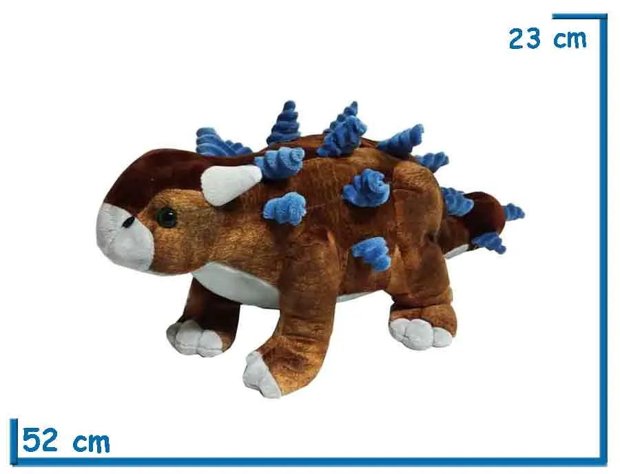 2X1 PELUCHE STEGOSAURUS MARRON 32CM