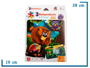 PUZZLE X3 REINO ANIMAL 28 12 9 PZS