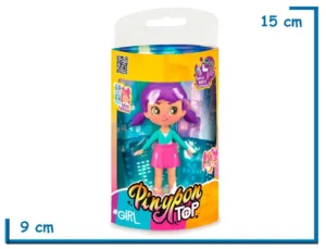 FAMOSA PINYPON TOP FIGURA PELO VIOLETA CON MINI TATTOOS