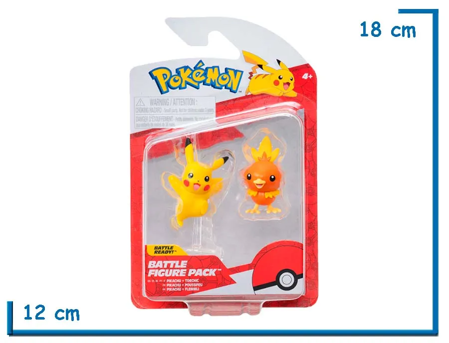 JAZWARES POKEMON PIKACHU & TORCHIK BATTLE FIGURE PACK
