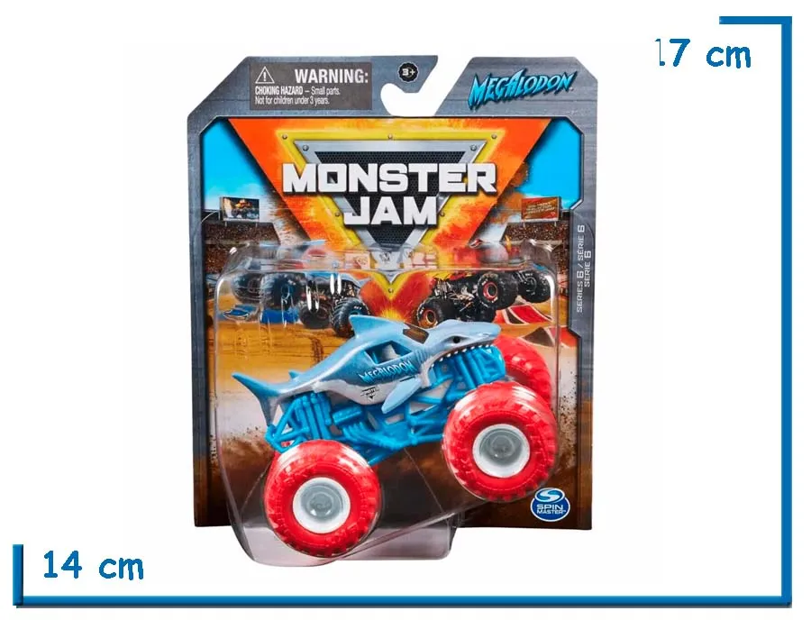 SPIN MASTER MEGALODON (RED TIRES) TRUE METAL 1.64 MONSTER JAM