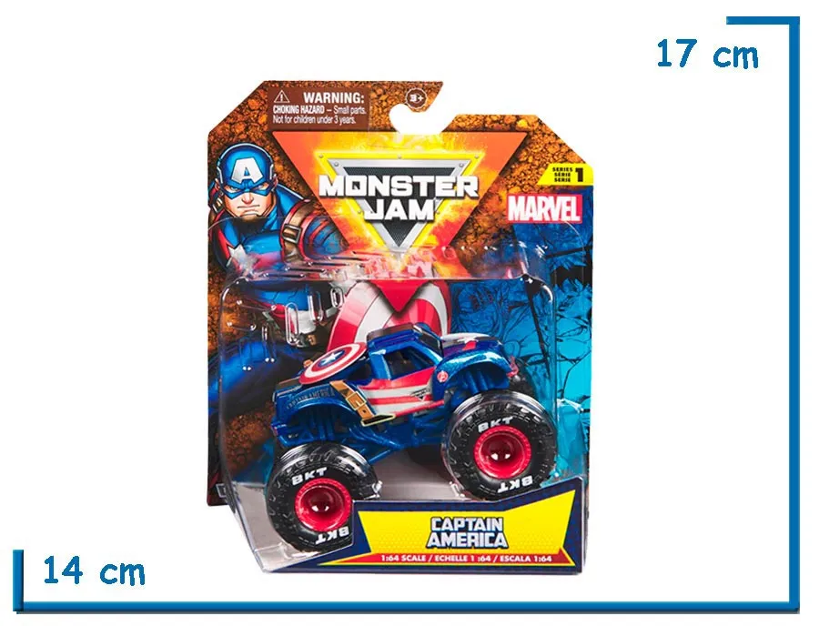 SPIN MASTER CAPTAIN AMERICA TRUE METAL 1.64 MONSTER JAM
