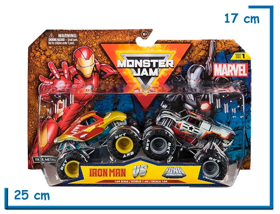 SPIN MASTER IRON MAN & WAR MACHINE 2PACK TM 1.64 MONSTER JAM