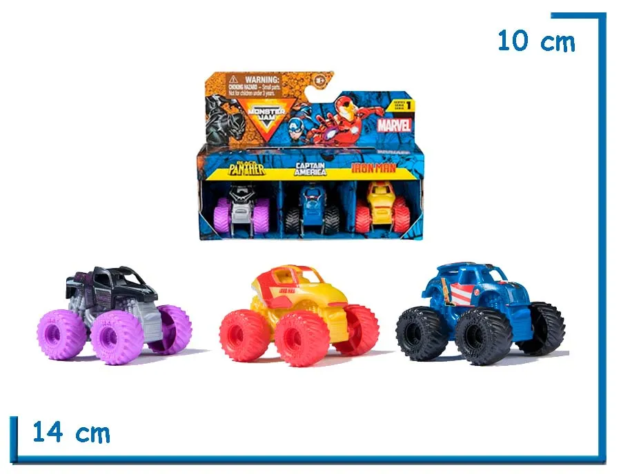 SPIN MASTER BLACK PANTHER CAPI & IRON MAN MINI BUNDLE MONSTER JAM