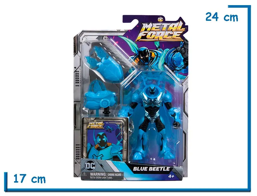 SPIN MASTER BLUE BEETLE FIGURA CON ACCESORIOS 10CM DC METAL FORCE