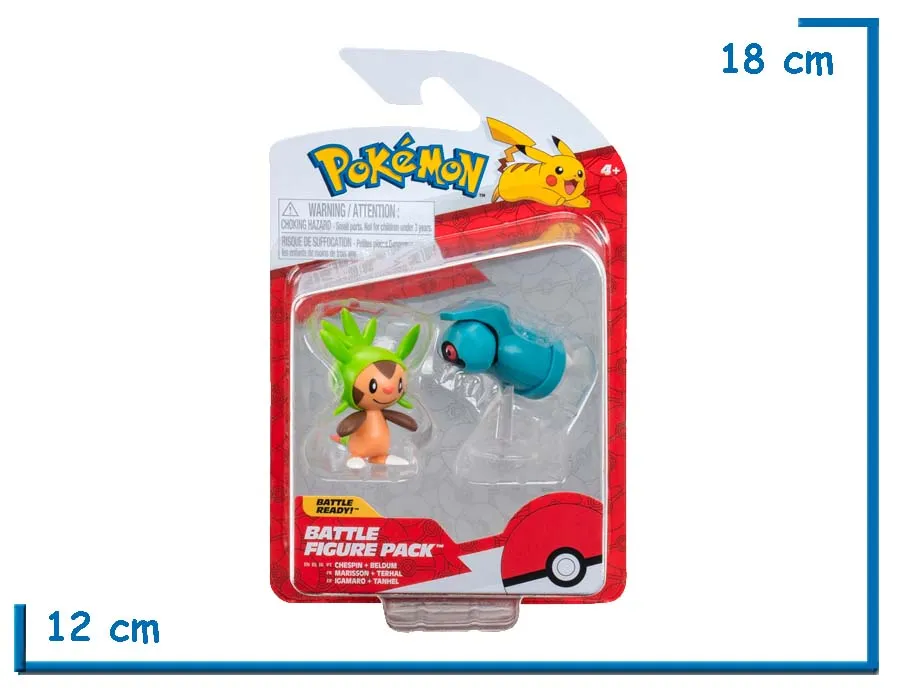 JAZWARES POKEMON CHESPIN & BELDUM BATTLE FIGURE