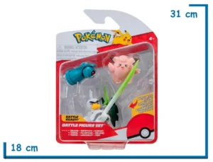 JAZWARES BELDUM SIRFETCHD CLEFAIRY BATTLE FIGURE SET POKEMON