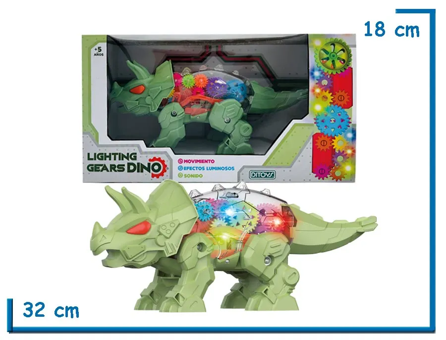 LIGHTING GEARS DINO VERDE CON ENGRANAJES