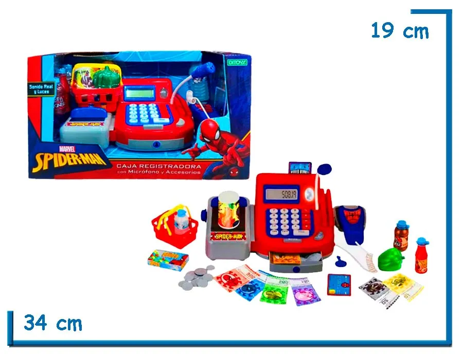 SPIDER-MAN CAJA REGISTRADORA CON MICROFONO