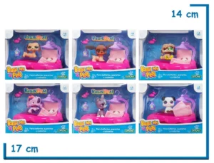 BATH MY PETS PERRITO SURTIDO CON BAÑERA FUCSIA Y ACCESORIOS