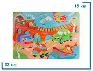 ROMPECABEZAS DE MADERA CHICO VEHICULOS 30 PZS