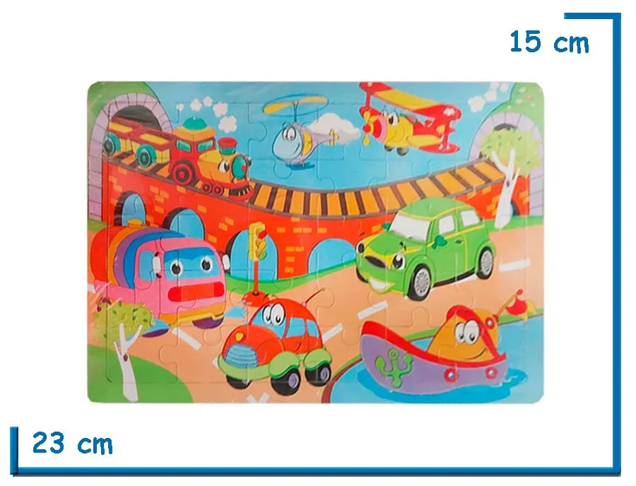 ROMPECABEZAS DE MADERA CHICO VEHICULOS 30 PZS