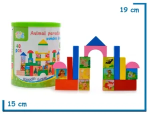 KIDS LOVE PLAY ANIMAL PARADISE BALDE BLOQUES DE MADERA 40 PZS