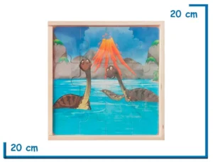 ROMPECABEZAS DE MADERA X4 DINOSAURIOS 12 PZS