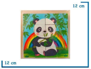 ROMPECABEZAS PANDA CUBOS DE MADERA 16 PZS