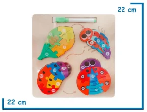 ENCASTRE DE MADERA NUMERADO CICLO VAQUITA DE SAN ANTONIO CON PIZARRA