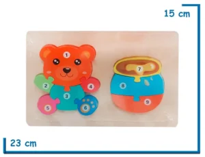 ENCASTRE DE MADERA OSO Y MIEL ROMPECABEZAS NUMERADO