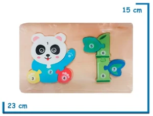 ENCASTRE DE MADERA PANDA Y BAMBOO ROMPECABEZAS NUMERADO