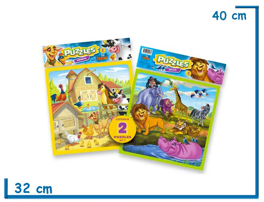 PUZZLE GRANJA Y SELVA 25 PIEZAS