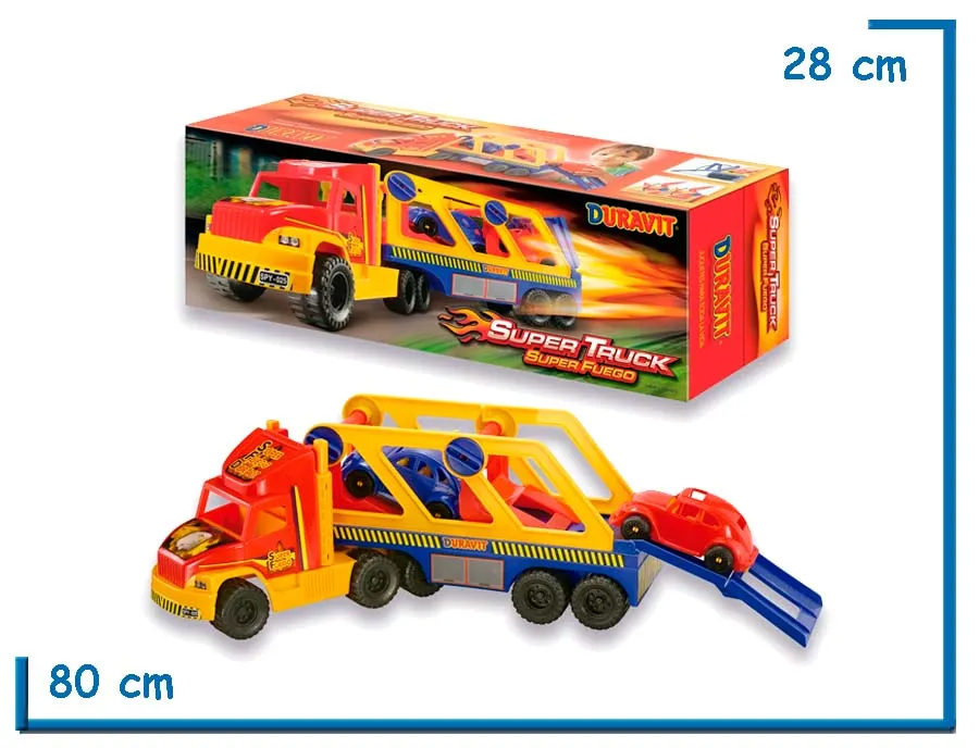SUPER TRUCK SUPER FUEGO CAMION MOSQUITO CON 2 AUTOS