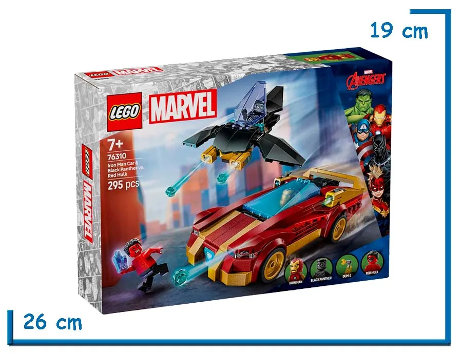 LEGO MARVEL IRON MAN CAR & BLACK PANTHER VS RED HULK