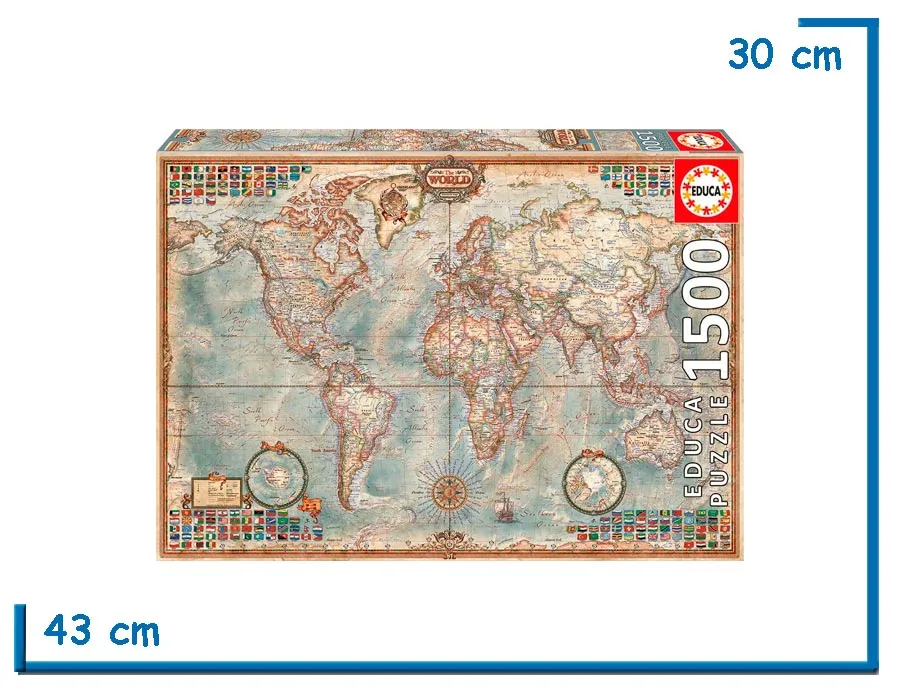 EDUCA PUZZLE X1500 PZS EL MUNDO, MAPA POLITICO GEOGRAFICO
