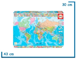 EDUCA PUZZLE X1500 PZS MAPAMUNDI POLITICO