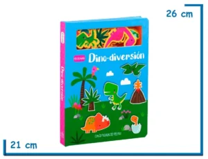 LIBRO FIELTROMANIA DINO-DIVERSION CON 20 FIGURAS TAPA DURA