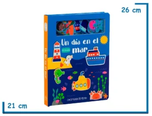 LIBRO FIELTROMANIA UN DIA EN EL MAR CON 20 FIGURAS TAPA DURA