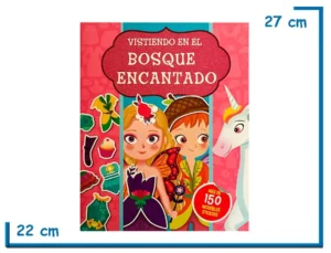 LIBRO VISTIENDO EN EL BOSQUE ENCANTADO CON STICKERS