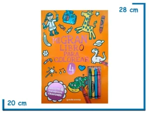 LIBRO MI GRAN LIBRO PARA COLOREAR 4 NARANJA CON CRAYONES