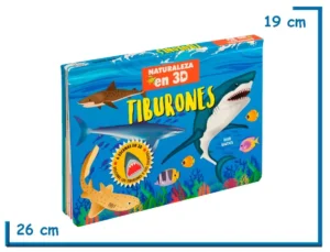LIBRO NATURALEZA EN 3D TIBURONES POP-UP
