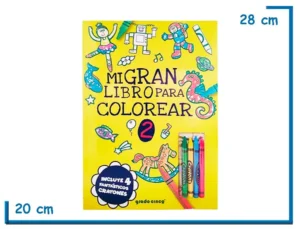 LIBRO MI GRAN LIBRO PARA COLOREAR 2 AMARILLO CON CRAYONES