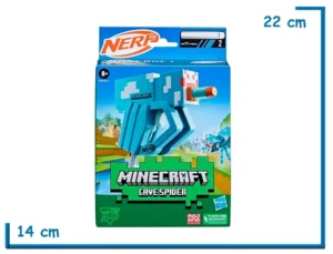 NERF MINECRAFT CAVE SPIDER PISTOLA CON 2 DARDOS