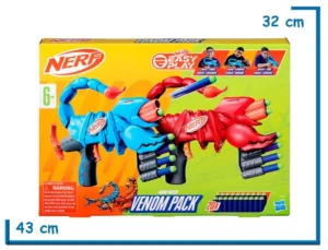 NERF WILD VENOM PACK 2 PISTOLAS CON 20 DARDOS
