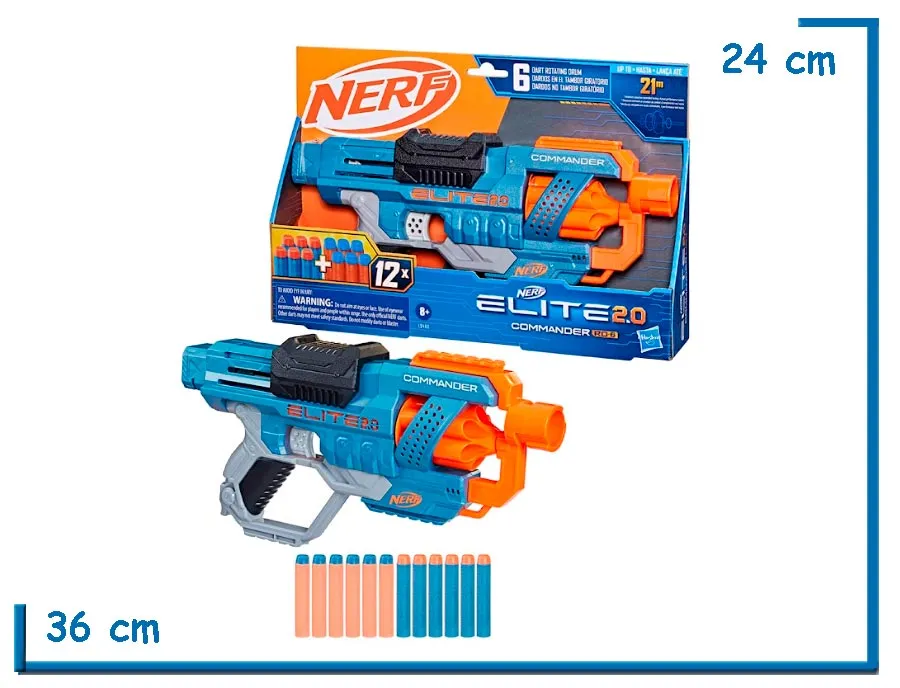 NERF ELITE 2.0 COMMANDER RD-6 CON 12 DARDOS