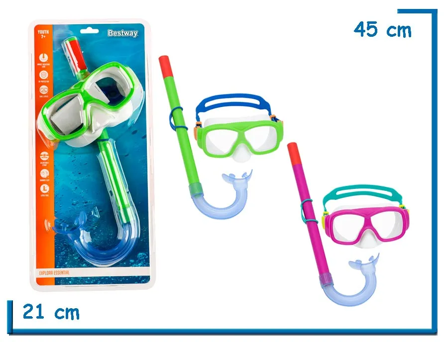 BESTWAY SET SNORKEL CLASICO SURTIDO +7 AÑOS
