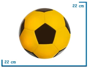 PELOTA DE CUERO N°5 AMARILLA Y NEGRA REFORZADA