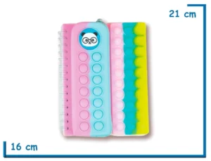 CUTIE LIFE CUADERNO Y CARTUCHERA LILA Y TURQUESA DE SILICONA