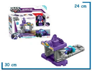 MAX ROBOT LAUNCHING STATION LANZADOR CON VEHICULO VIOLETA