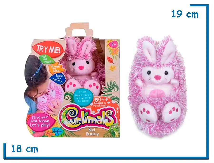 CURLIMALS BIBI BUNNY CONEJO ROSA SONIDO Y MOVIMIENTO