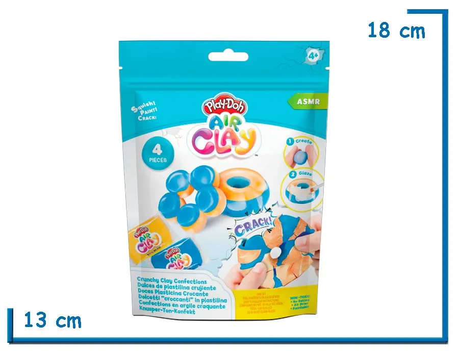 PLAY-DOH AIR CLAY CRUNCHY CLAY CONFECTIONS AZUL Y NARANJA