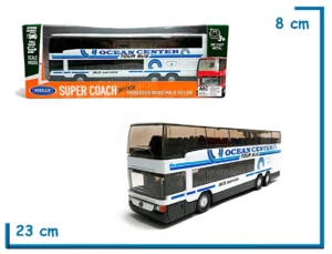 WELLY SUPER COACH 1.60 AUTOBUS BLANCO PULLBACK MERCEDES BENZ