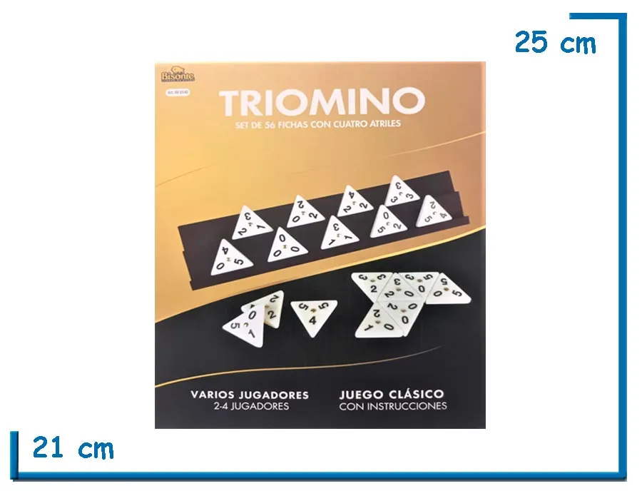 TRIOMINO CON 4 ATRILES ANTIDESLIZANTES