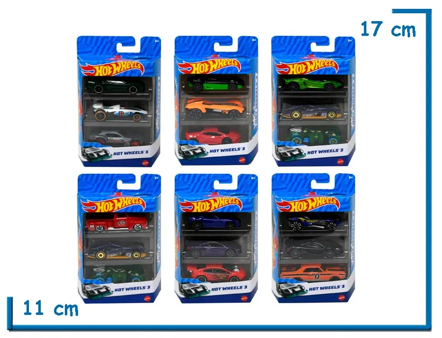 HOT WHEELS PACK X3 AUTITOS SURTIDOS