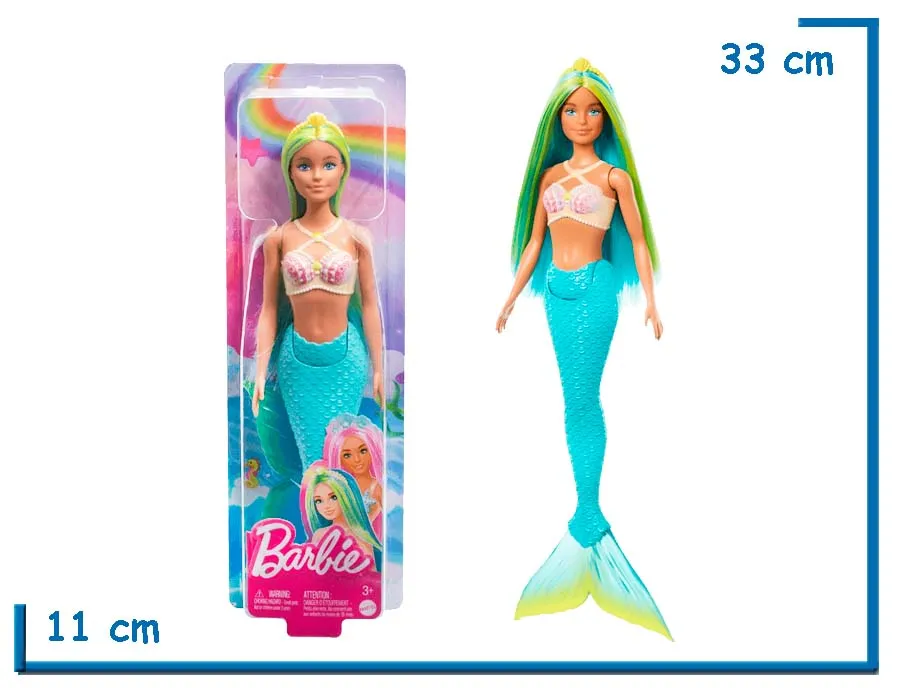 BARBIE MUÑECA SIRENA  TURQUESA