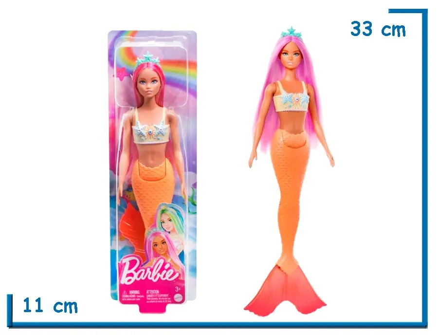 BARBIE MU¥ECA SIRENA NARANJA